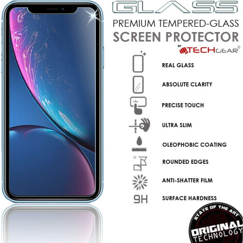 Techgear TECHGEAR [2 Pack Screen Protector for iPhone 11, iPhone XR, Genuine Tempered Glass Screen Protector Guard Covers Compatible with Apple iPhone 11 / 1