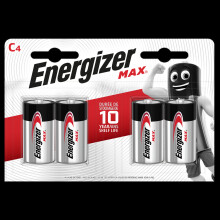 C Batteries - Energizer Max C LR14 Alkaline Batteries | 4 Pack