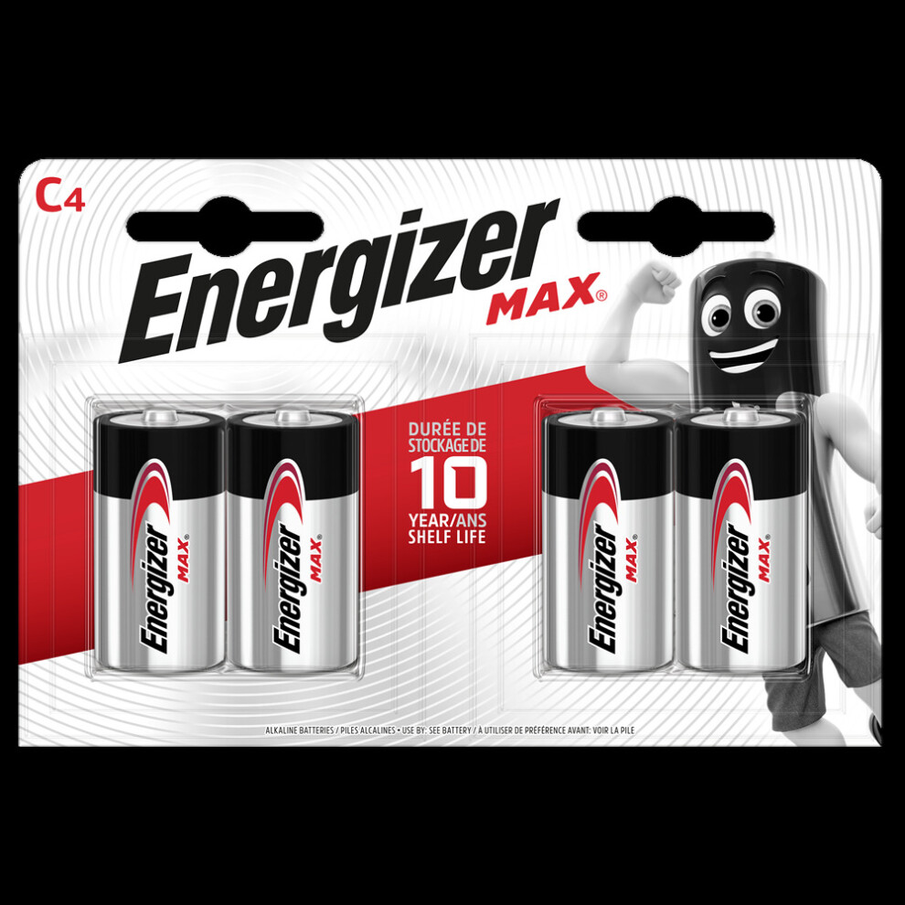C Batteries - Energizer Max C LR14 Alkaline Batteries | 4 Pack