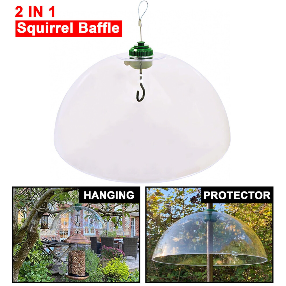 Universal Bird Feeder Station Baffle Dome Stop Squirrel Stealing Bird Feed Guard