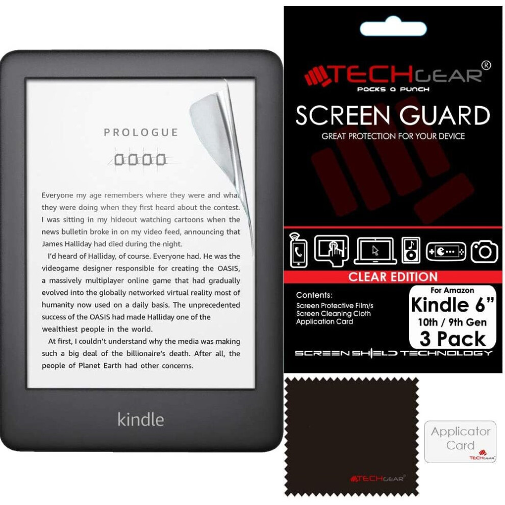 TECHGEAR [3 Pack] Screen Protectors Compatible with Amazon Kindle eReader 10th / 9th Generation 6" Display, CLEAR LCD Screen Protectors Cover Guards