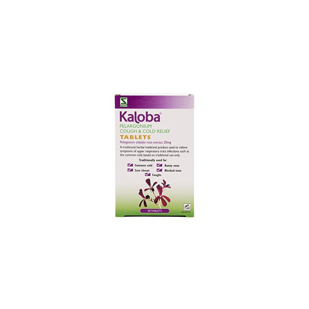 Schwabe Pharma - Kaloba Cough & Cold Relief Tablets - Pelargonium Sidoides Root Extract 20mg - Traditionally Used for Common Cold, Runny Nose, Sore