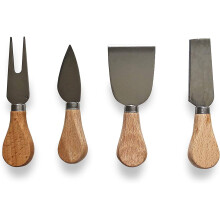 Cheese Knives - Set of 4 | Includes a Parmesan Knife, Cheese Serving Fork, Hard Cheese Knife and Soft Cheese Knife | from Jean Patrique