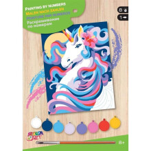 Quadro de pintura por números iniciante Unicórnio ao luar