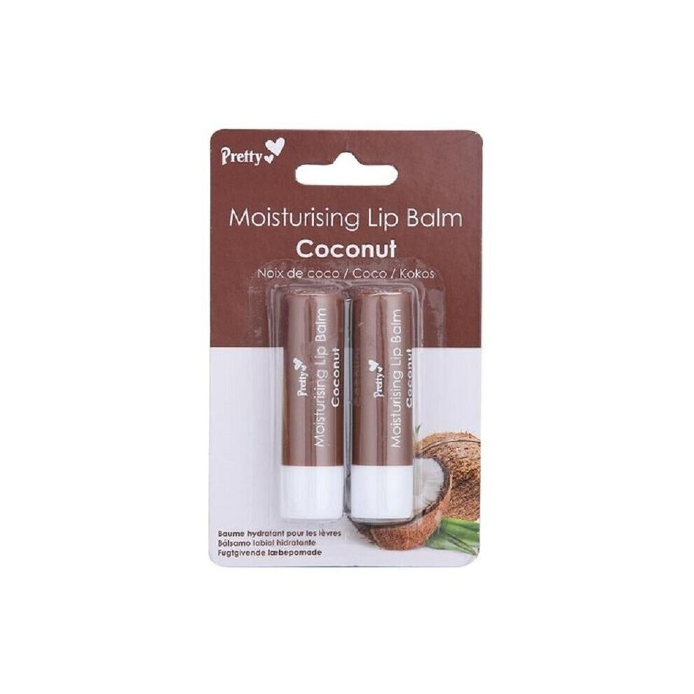 Quest Brands Pretty Moisturising Lip Balm, Coconut Flavour 2 Pk