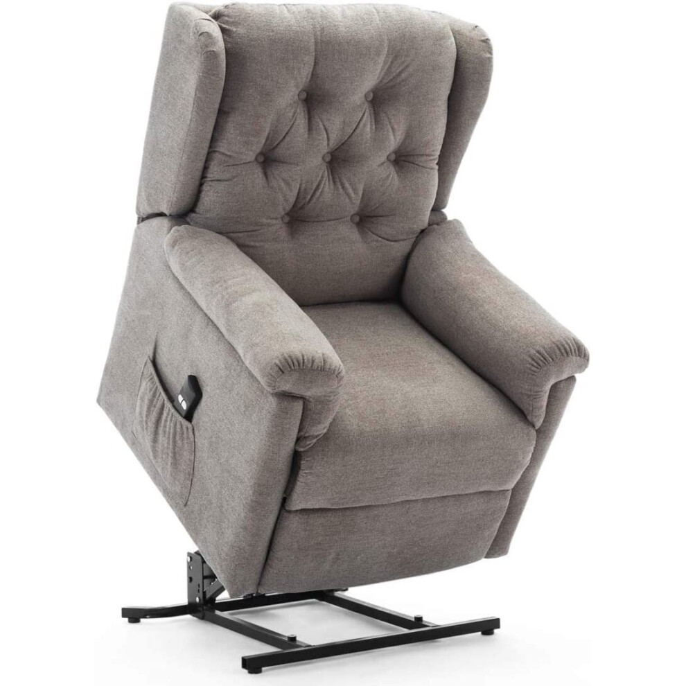 (Brown) Barnsley Fabric Electric Rise Recliner Sofa Armchair