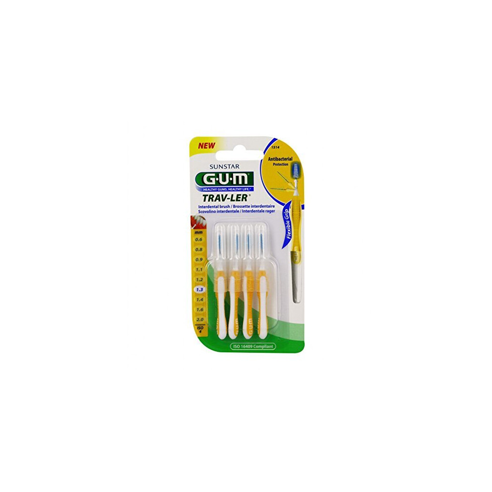 Gum Proxabrush Trav-Ler 4 Interdental Brushes - Model : 1514: 1,3 Mm