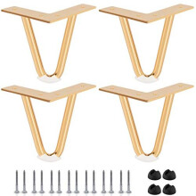 4 inch Hairpin Legs, Btowin 4Pcs Heavy Duty Metal Furniture Legs with Rubber Floor Protectors & Screws for Home DIY Projects TV Stand Sofa Cabinet -