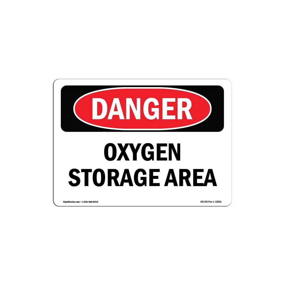 SignMission OS-DS-A-710-L-1851 7 x 10 in. OSHA Danger Sign - Oxygen Storage Area-image-OPC-PB55VNR-NEW