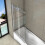 AICA Sliding Bath Screen Fixed Pivot Shower Chrome Frame 2