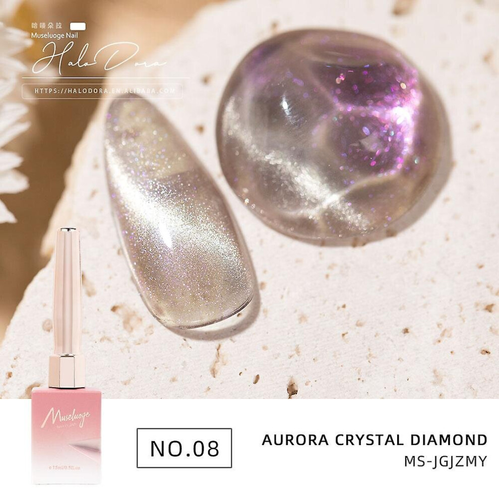 Not,Specified (Color 08) Cat Eye Gel Nail Polish Magnetic Fingernail Salon Manicure Nails Varnish Glue 15Ml