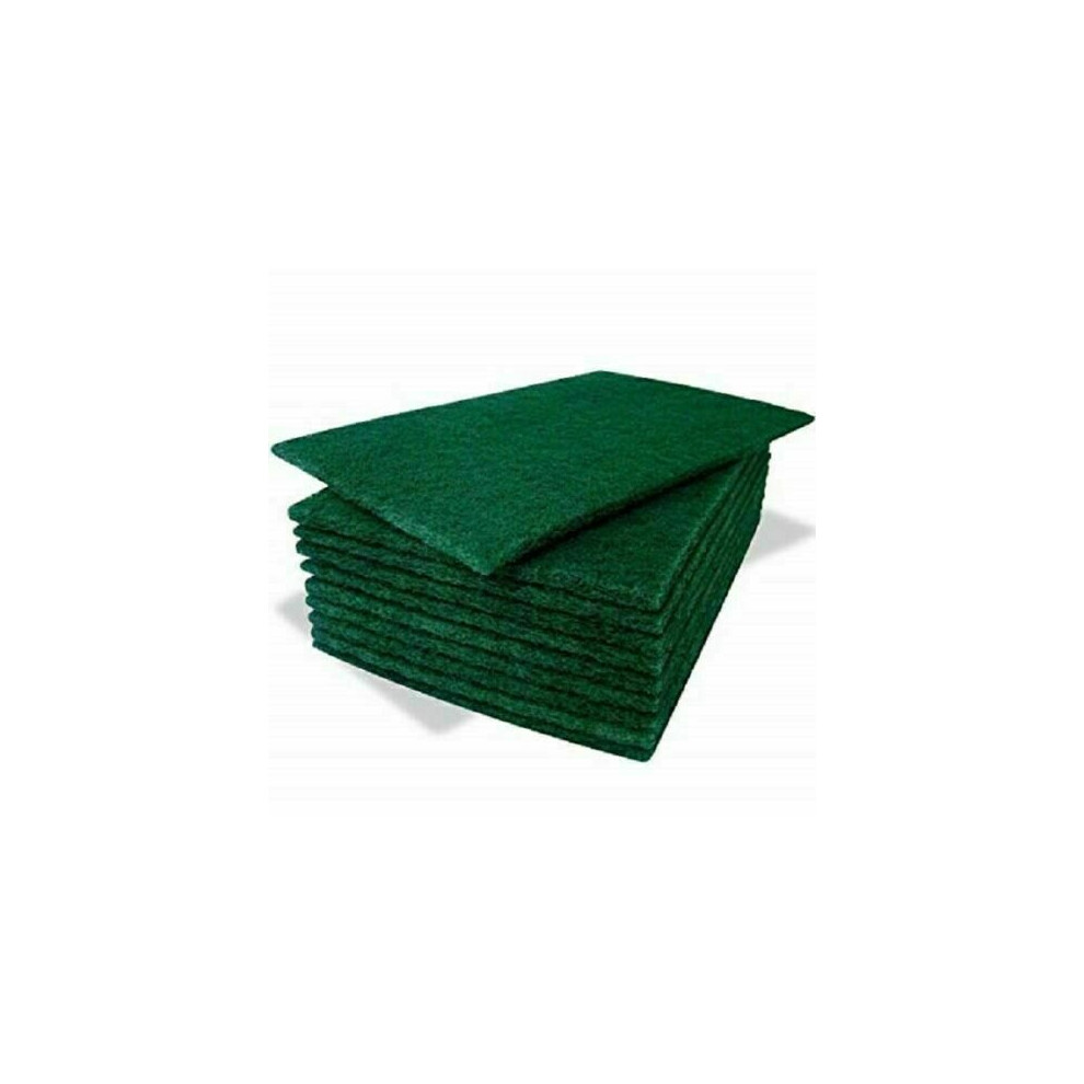 (Heavy Duty Abrasive Scourer Catering Scrub Cleaning 22x16cm) Green Scouring Pads