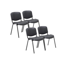 (Black PU leather, 4) Reception chair