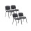(Black PU leather, 4) Reception chair 1