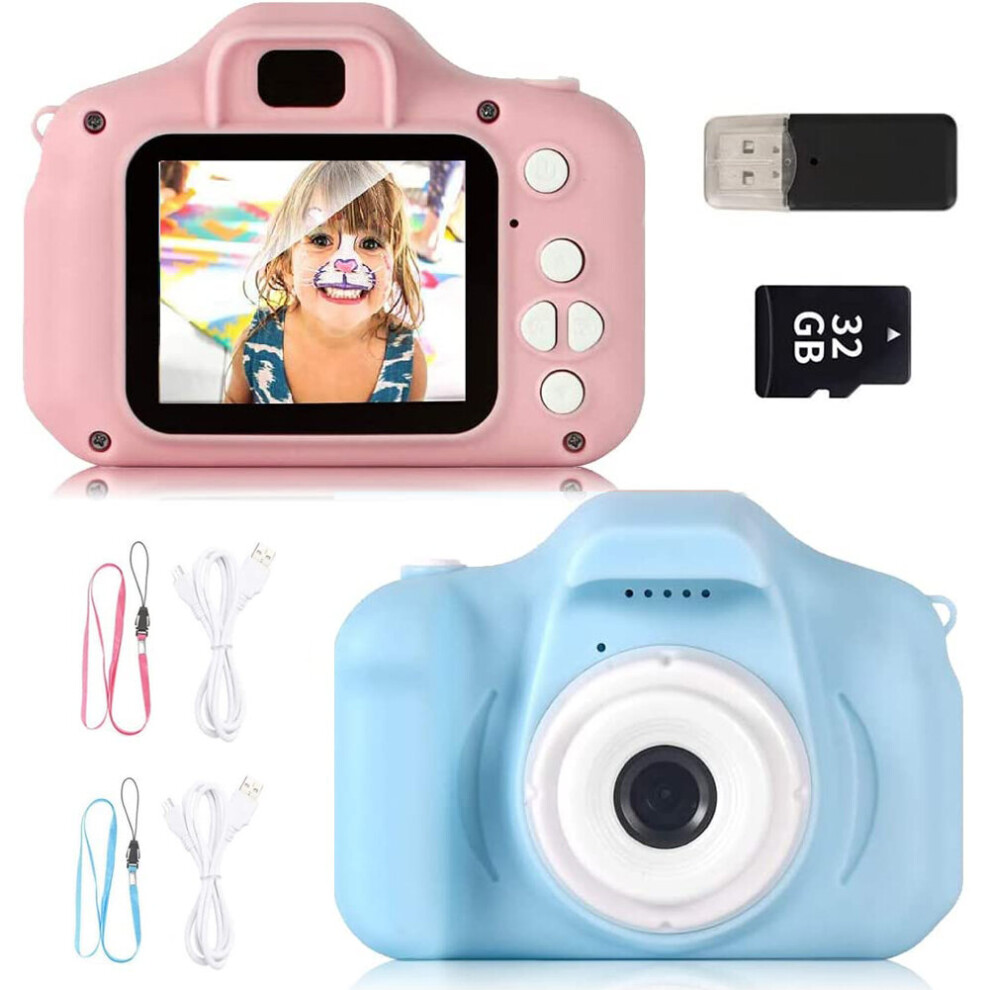 Photos - Other Toys Kids HD Digital Camera Toys with 32GB Memory Card Colors(Blue)
