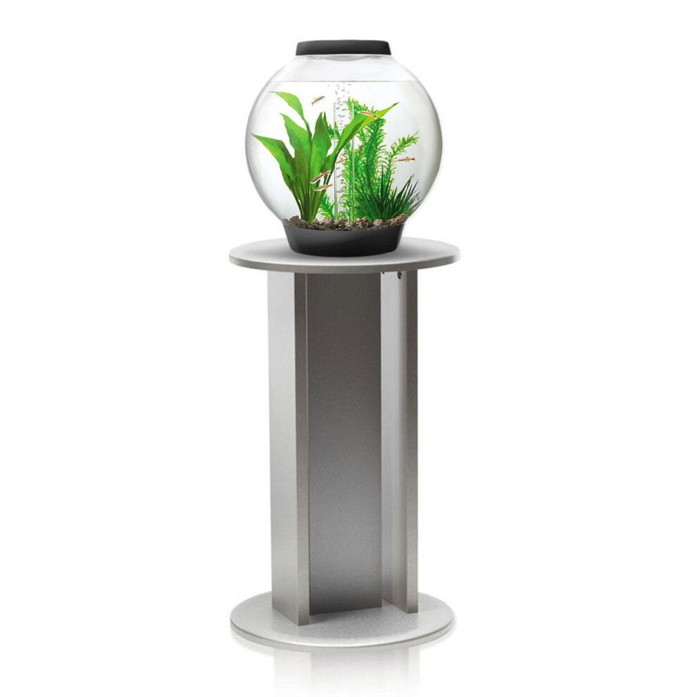 Baby biOrb 15L Aquarium in Black with MCR LED Lighting, Silver Stand and Heater Pack