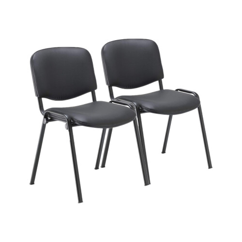 (Black PU leather, 2) Reception chair