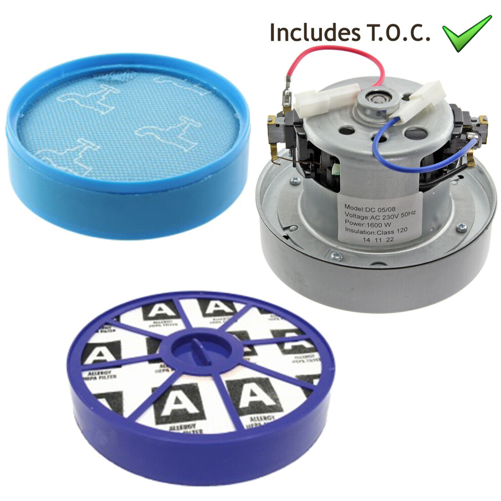 Spares2go Motor + Filter Kit For Dyson Dc19 Dc20 Dc21 Dc29 Pre Post Hepa Filters Ydk