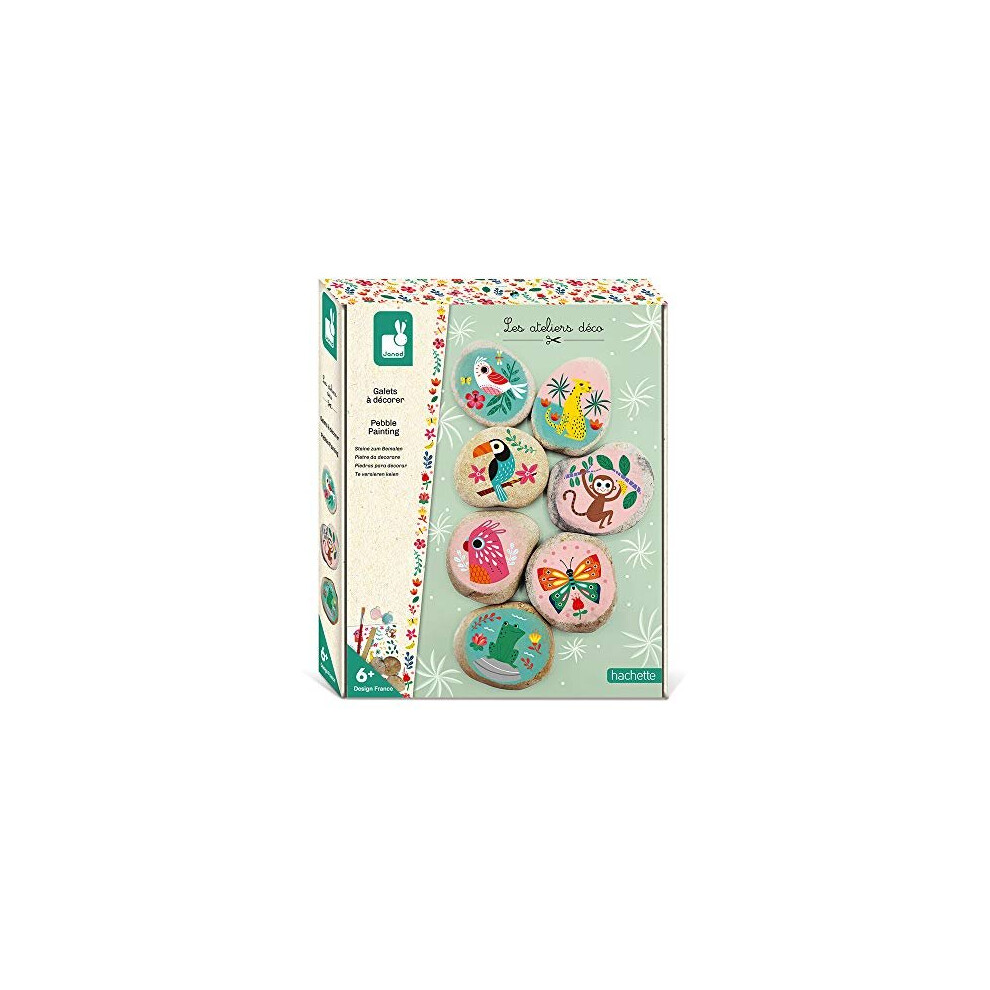 Janod - Pebbles to Decorate - Les Ateliers DÃ©co - Childrens Creative Leisure Kit - Teaches Fine Motor Skills and Concentration - Suitable for Ag