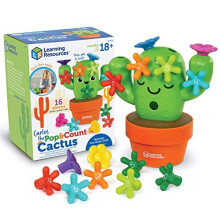 Learning Resources LER9125 Carlos The Pop & Count Cactus, Top Toddler, Preschool, Fine Motor Skills, Educational Toys, 16 Pieces, Age 18 Months