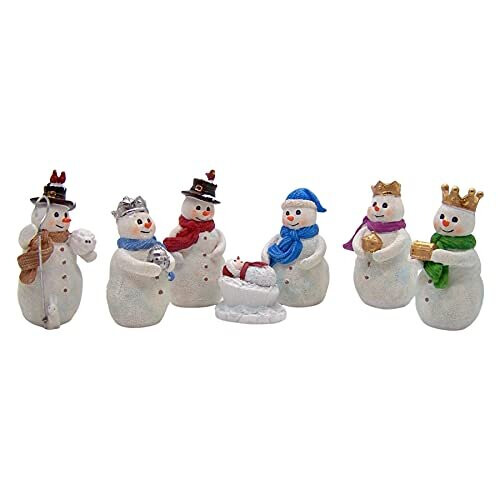Snowman Nativity Scene, Christmas Pageant, Holiday Décor, 7 Piece Set