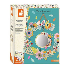 Janod - Wooden Jewellery Rack to Decorate - Les Ateliers Du Calme - Childrens Creative Leisure Kit - Encourages Fine Motor Skills and Creativity