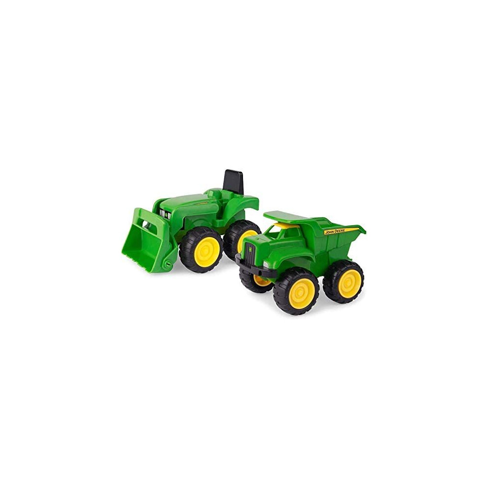 John Deere Mini Sandbox Diggers and Dumpers Toys Truck Set, Building Toys Including 2 Tractors, Construction Toys for Children, Boys and Girls 3,