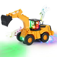 Kizeefun Construction Excavator Toy Kids Toy Digger Truck with Electric Universal Wheel Educational Toys Gifts with Lights and Sounds for 3+ Year