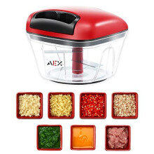 AEX Manual Food Processors Multi-Function & Chopper with Cover and Handle, Garlic Press Vegetable Chopper Shredder,Suitable for Onions Ginge