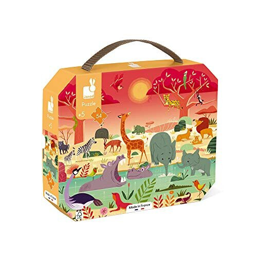 Janod Puzzle 54 pezzi - JANOD - Riserva animale - Meno di 100 pezzi - 5 anni - Multicolore