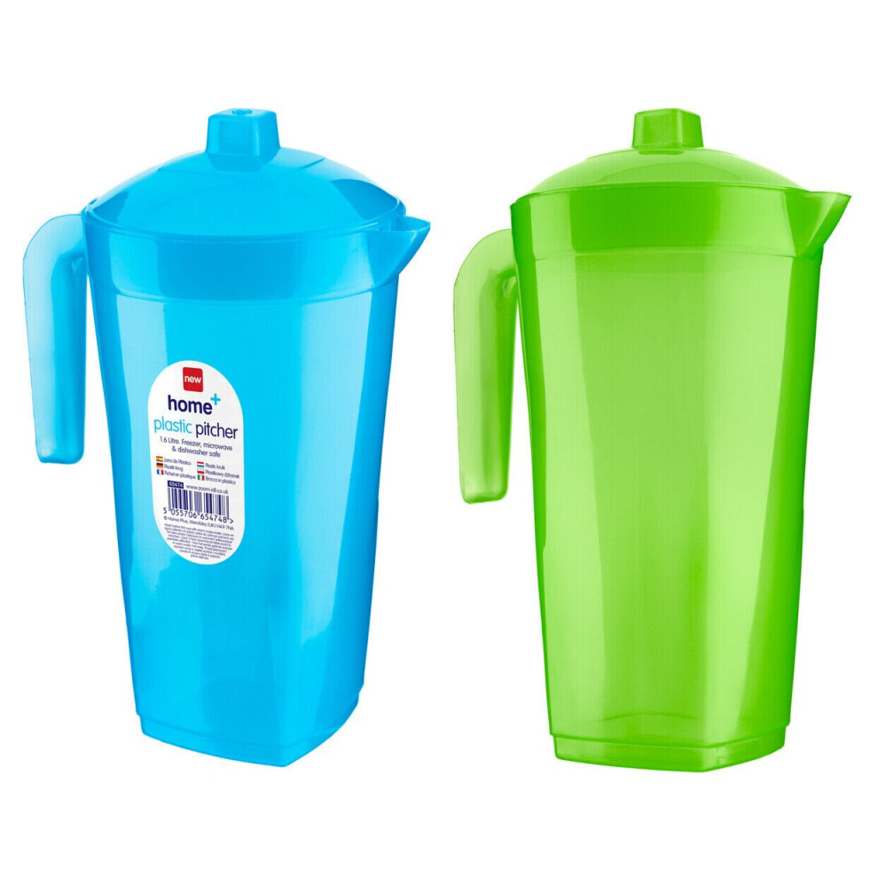 (1 Blue + 1 Green) 1.6L Plastic Pitcher Jug