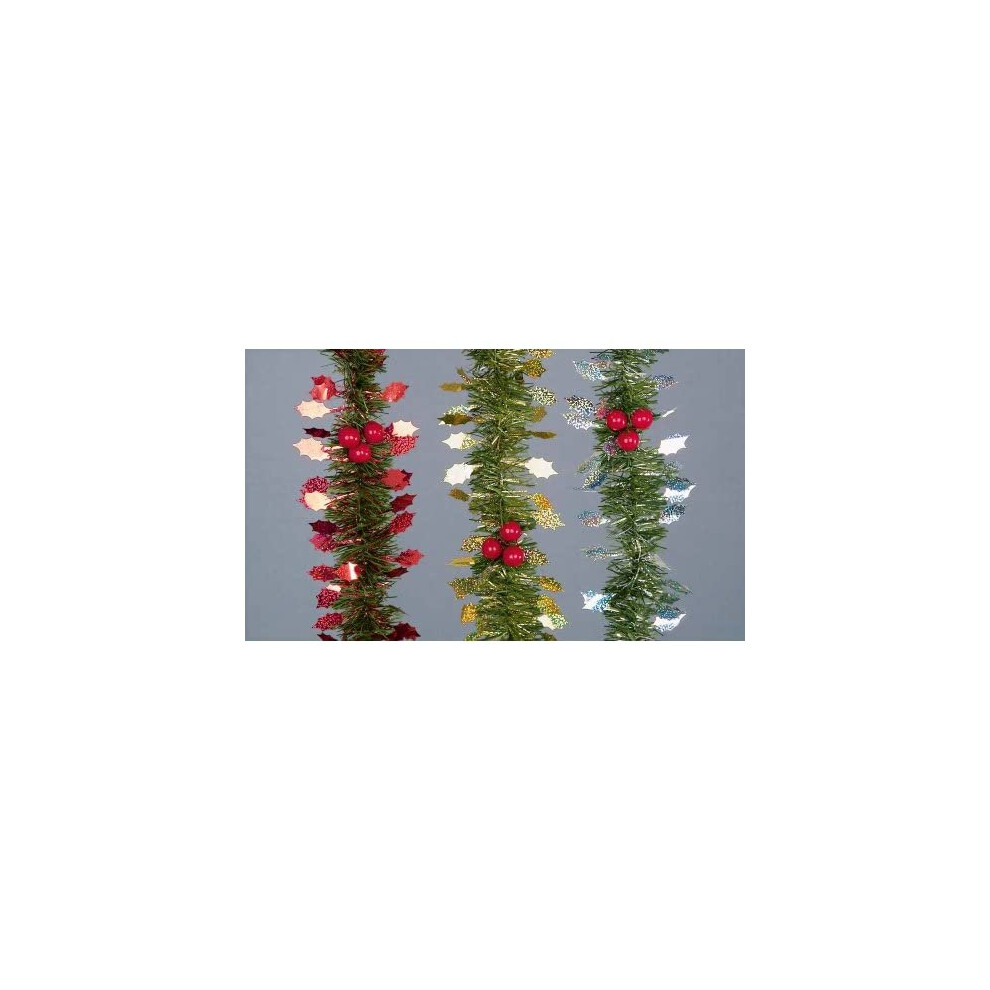 Premier Tinsel Garland Holly Leaf and Berries 2.7m 654080