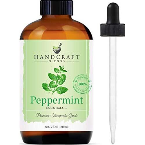 Handcraft Peppermint Essential Oil - 100% Pure and Natural Premium Therapeutic Grade with Premium Glass Dropper - Huge 4 fl. Oz