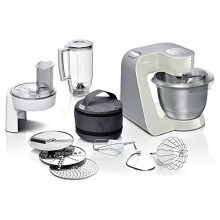 Máquina de cozinha BOSCH Robô pasteleiro MUM - Cinza - 1000W - Movimento planetário 3D - Acessórios incluídos