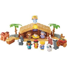 Fisher-Price Little People Jouet de Noël Crèche avec Lumière & Musique pour Enfants 1+ Ans