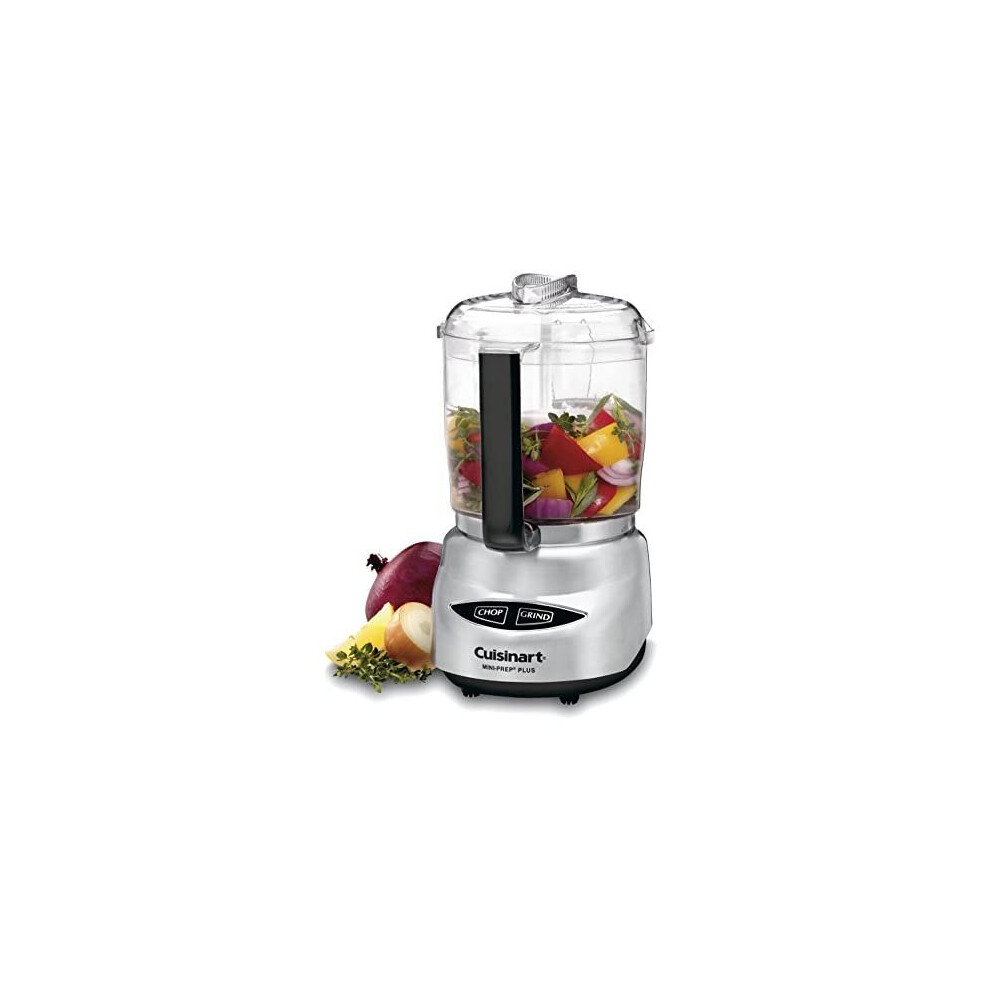 Cuisinart DLC-4CHB Mini Prep Plus Food Processor, Stainless Steel, Brushed Stainless