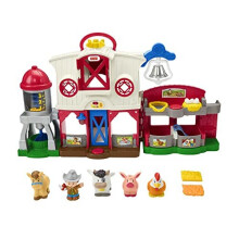 Fisher-Price Little People Farm Animals Set with Lights and Music, in English and French, Progressive Early Learning Toy, 1 to 5 Years, GXF15