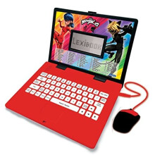 LEXIBOOK JC598MIi1 Miraculous-Educational and Bilingual Laptop French/English-Toy for Child Kid (Boys & Girls) 124 Activities, Learn Play Games a