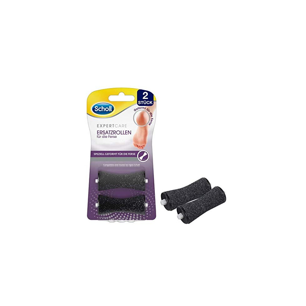 Scholl Expertcare Replacement Rollers for The Heel, Refill Pack for scholl Electric Callus Remover, with Diamond Particles, 2 Rollers.