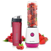 Breville Blend Active Personal Blender & Smoothie Maker | 350W | 2 Portable Blend Active Bottles (600ml) | Leak Proof Lids | White & Pink [V