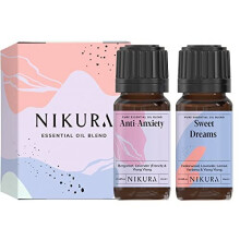 Nikura | Anti-Anxiety & Sweet Dreams (2 x 10ml) Essential Oil Blends Combo Set | for Aromatherapy, Soap and Candle Making, Diffusing, Vegan,