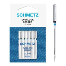 SCHMETZ Sewing Machine Needles | 5 Overlock Needles | ELx705 and SY 2022 | Needle Size 90/14 | Suitable for Working with a Wide Array of Materials |
