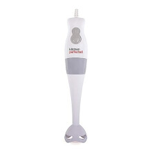 KitchenPerfected 200w Hand Blender - 2 Speed Settings - Stainless Steel Chopping Blades - Mains Cord - White - E5021WH