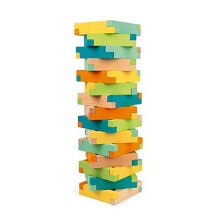 Janod - 60-Piece Wooden Construction Barrel - Building Game - Develops Fine Motor Skills and Concentration - Wood (Fsc-Certified Beech) Water-Bas
