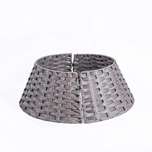 Faux Wicker Christmas Tree Skirt Xmas Tree Stand Cover Xmas Tree Base