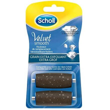 Scholl Velvet Smooth Express Pedi Crystal Diamonds Extra Exfoliating Grains Replacement 2 Rolls by Scholl