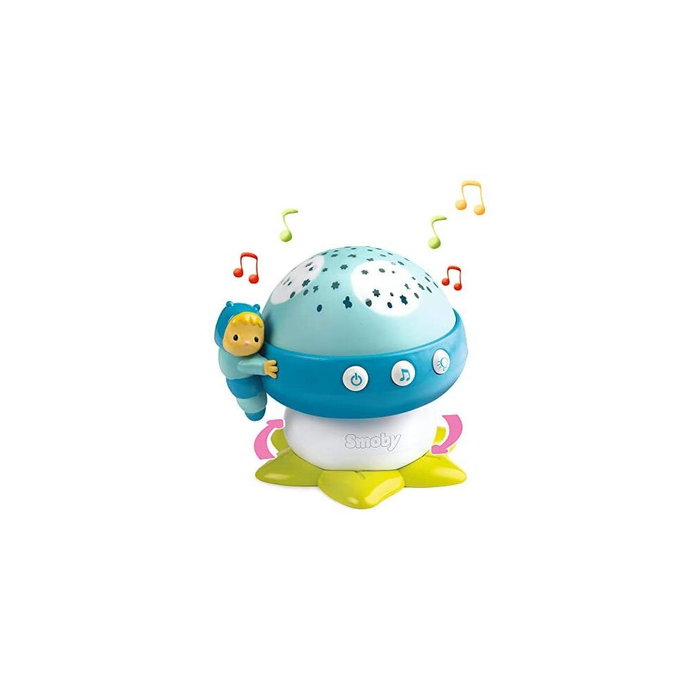 Smoby 110118 Cotoons Good Mushroom with Music Toy Night Light Baby Lamp, Blue