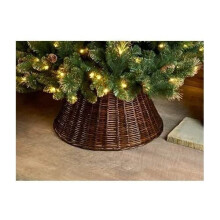 AJ New Classic Style Christmas Tree Skirt Rattan Effect/Wicker Base Floor Cover Xmas Party Decor Ornament (Wicker Brown Round 65cm)