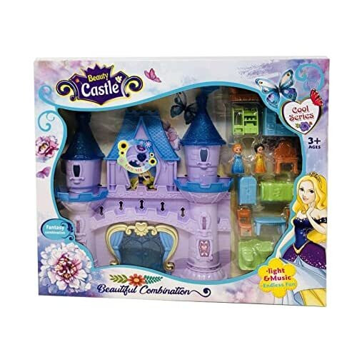 koolbitz Castle Light Up and Music Princess Playset Childrens Doll House Castle Fairy Princess Castle Toy 2 Princess Figures Castle Play House w on OnBuy