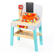 SOKA My First Workbench Wooden Carpenter Workstation DIY Tools Play Set Wood Craft Construction Builder Workshop Kit Pretend Play Preschool Learn